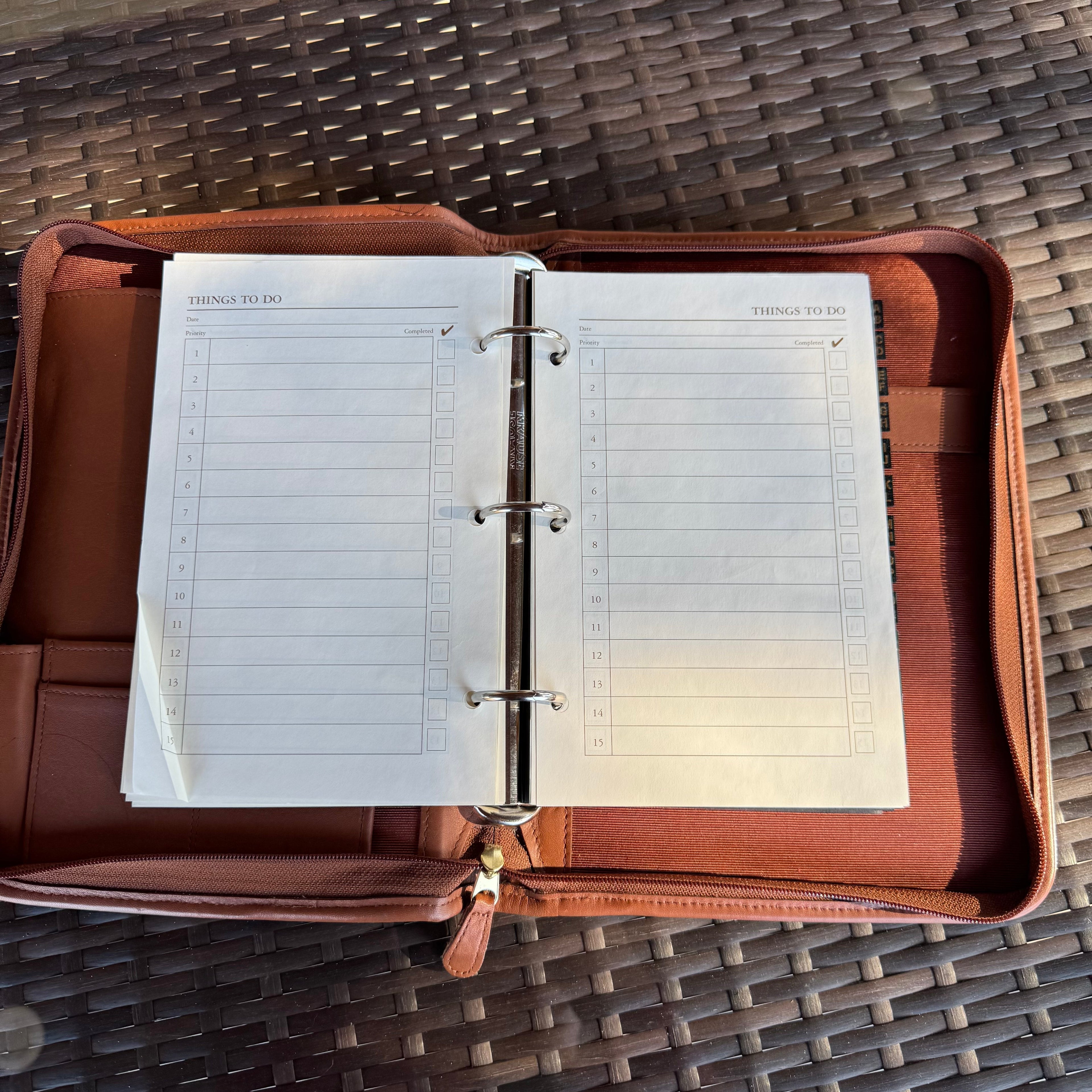 Vintage Coach British Tan Zip Around Organizer Large Planner 5223🌺🩷
