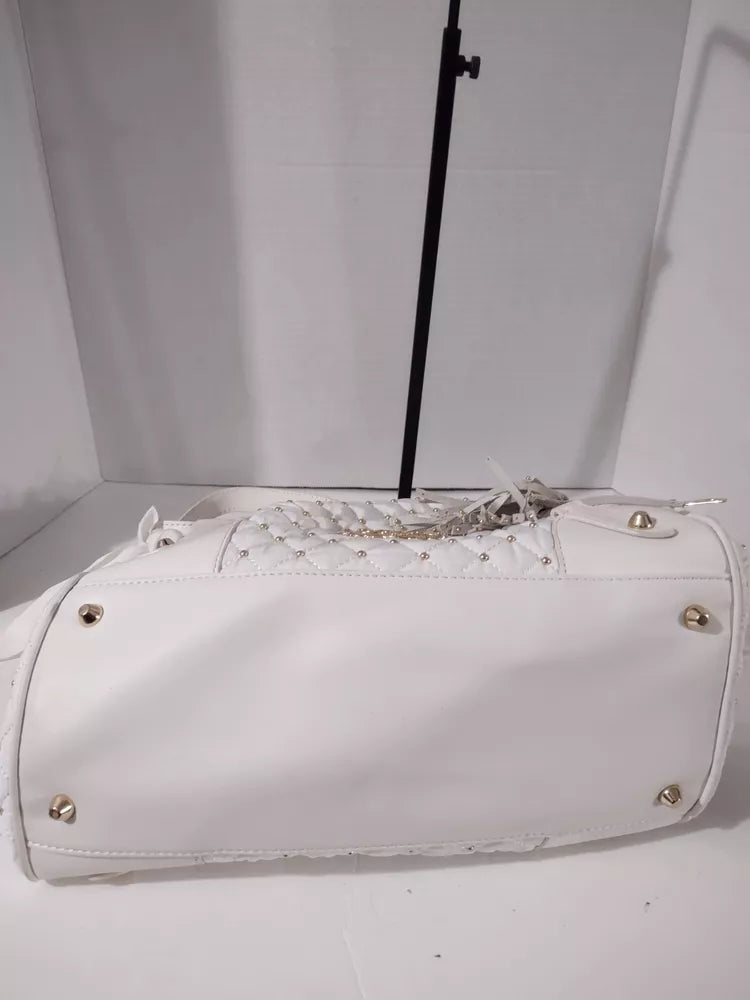 Juicy Couture Large Leather White Gold Beaded Bag Pursešŗš©·