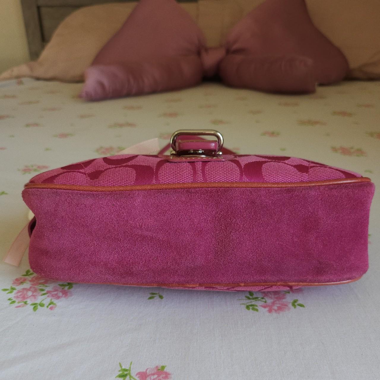 Y2K Vintage Coach Barbie Pink Suede Mini Demi Buckle Shoulder Bag🌺🩷