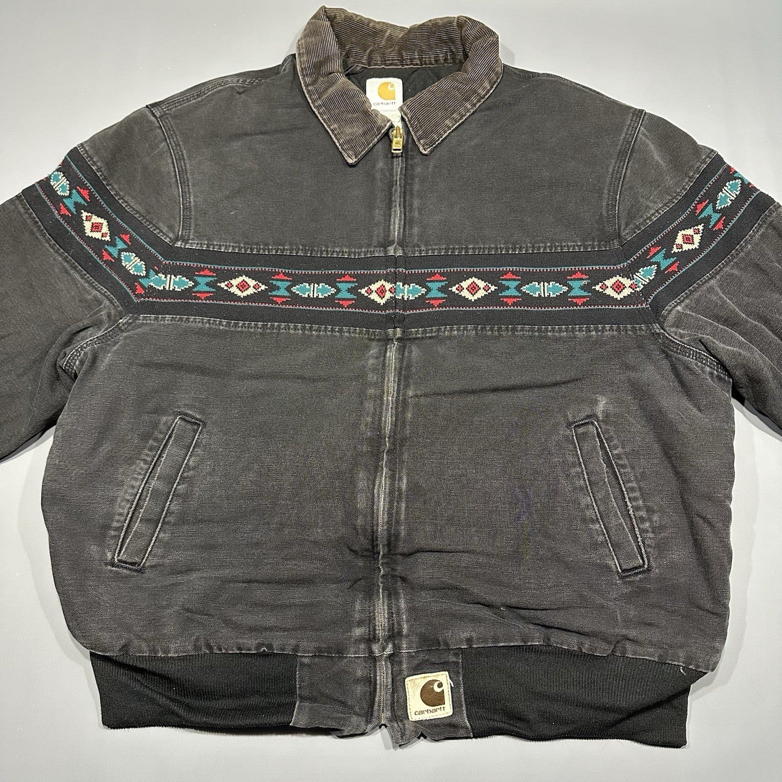 Vintage 1999 Southwestern Aztec Print Santa Fe Carhartt Jacket 2XL Fits XL