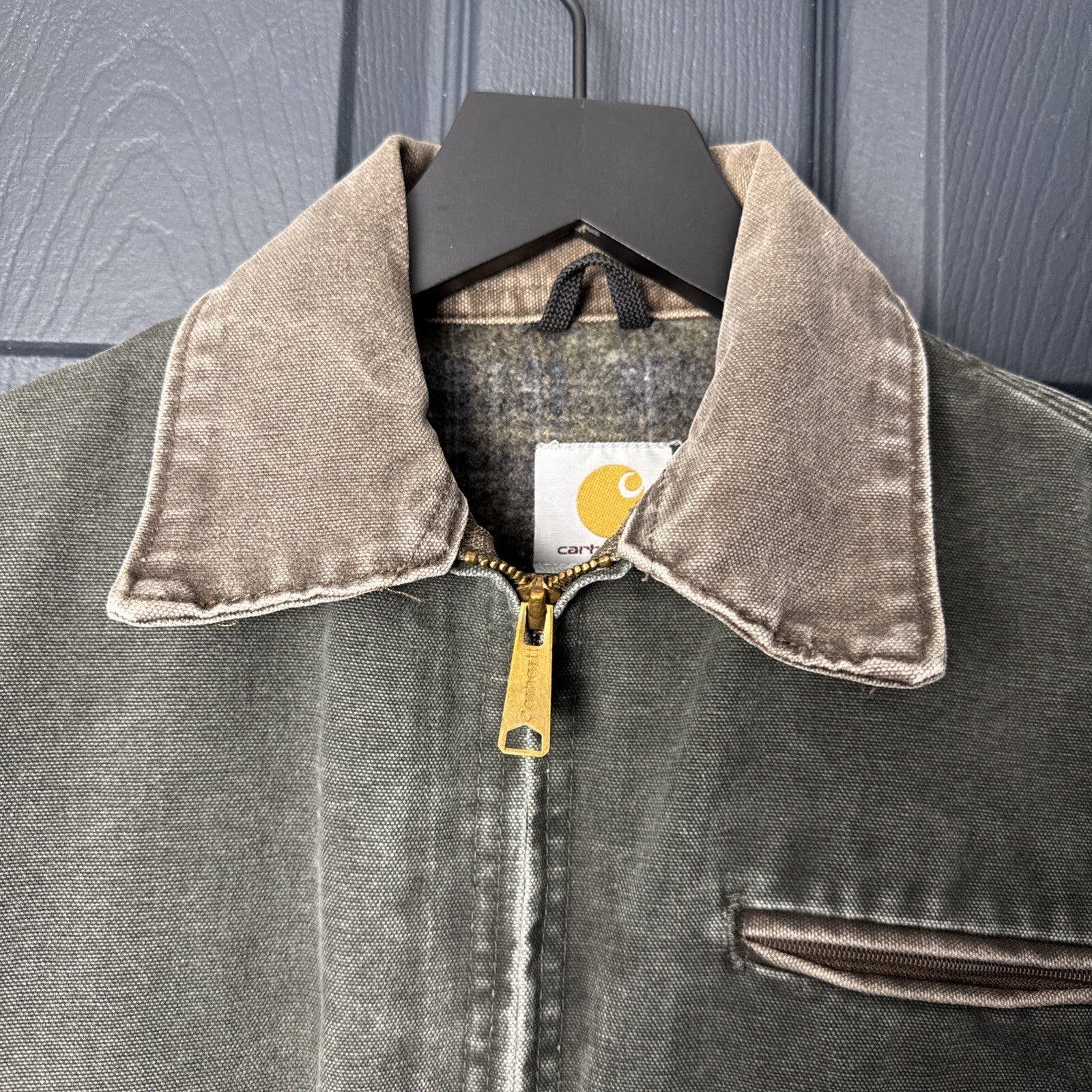 Carhartt J97 MOS Vintage Made In USA Green Blanket Lined Detroit Jacket Men’s S