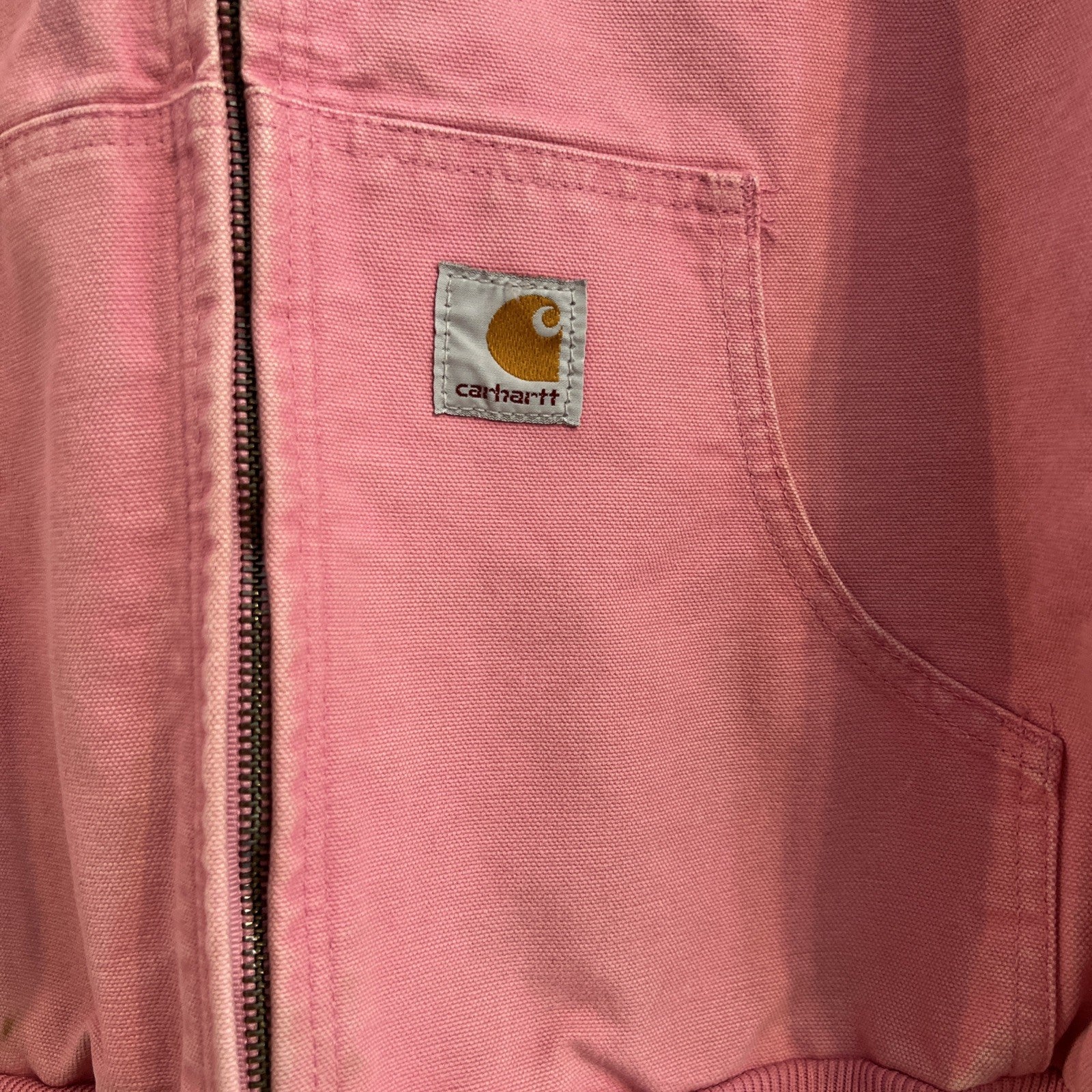 Carhartt Active Jacket Quilt Lined Women’s L WJ130 PKR Pink Rose Hooded Canvas