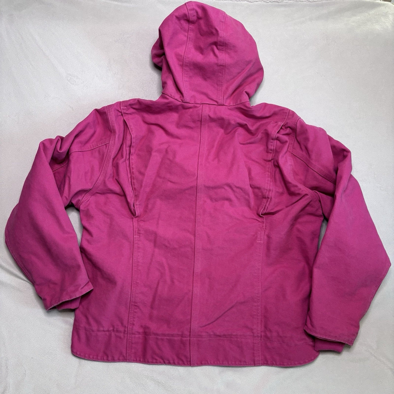 Vintage Carhartt Jacket XXL Pink WJ141 Duck Canvas Quilted Hooded Sherpa Lined
