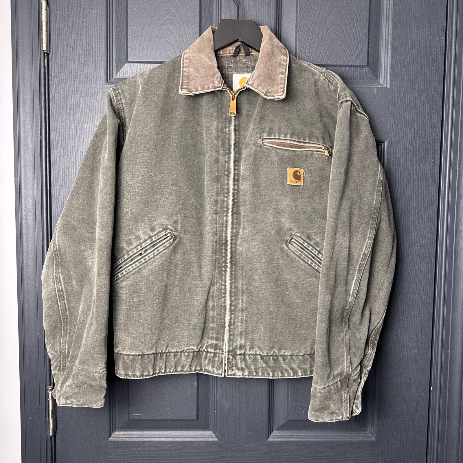 Carhartt J97 MOS Vintage Made In USA Green Blanket Lined Detroit Jacket Men’s S