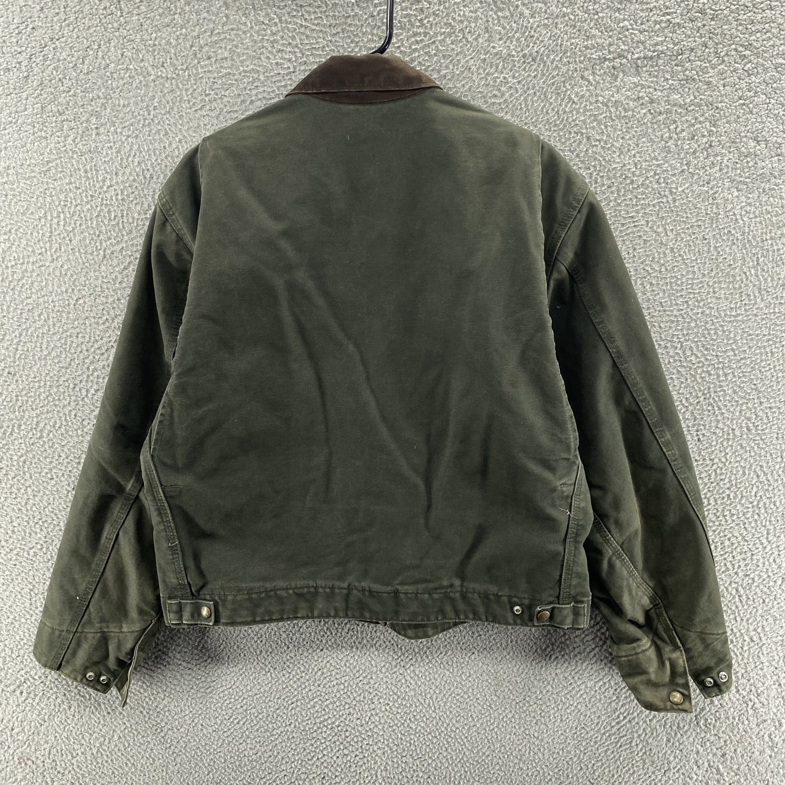VINTAGE Carhartt Jacket Mens Large Green Detroit J97 MOS Blanket Duck Canvas 90s