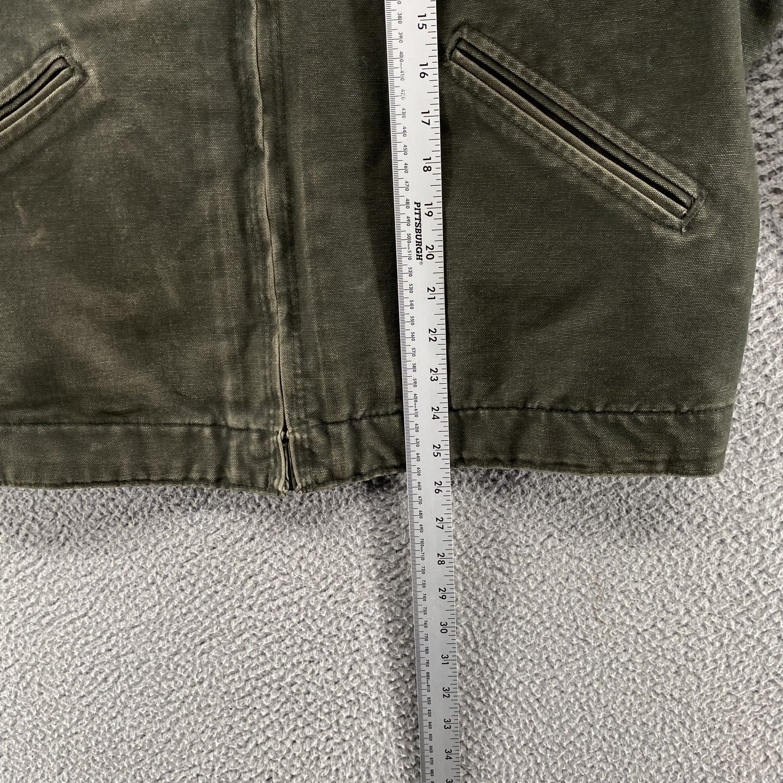 VINTAGE Carhartt Jacket Mens Large Green Detroit J97 MOS Blanket Duck Canvas 90s