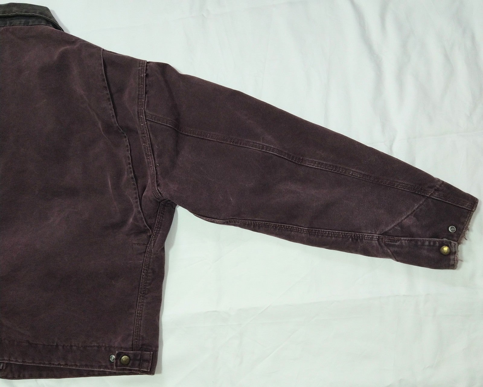 Carhartt Detroit Jacket J97 BRG Burgundy Size L Reg. Blanket Lined USA Made VTG