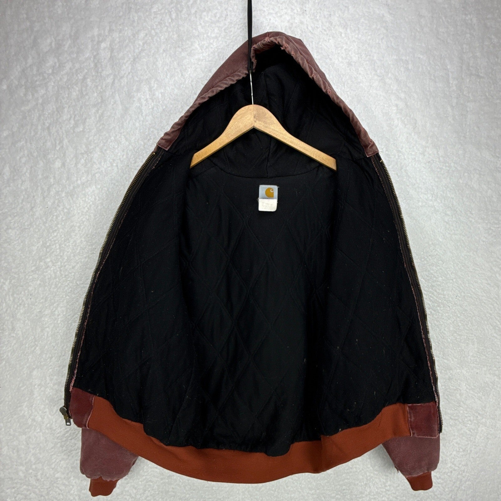 Carhartt Active Jacket Quilt Lined Mens Large J68 BRK Brick Red