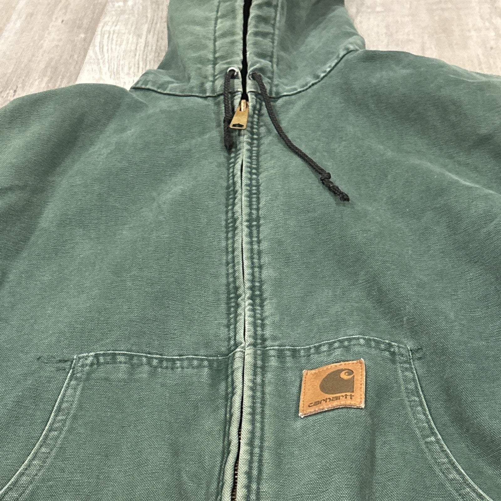 Vintage 90s Carhartt JQ294 Jacket Mens Medium Aspen Green Quilt Lining 1996 USA