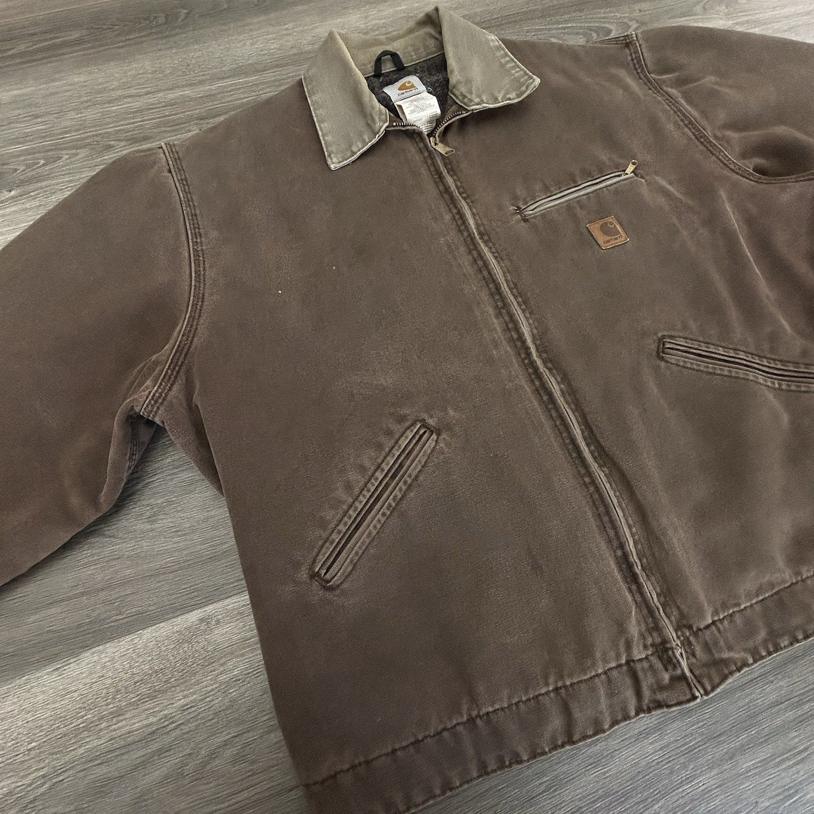 Vintage Carhartt Detroit Jacket Mens XL Blanket Lined J97 CHT Chestnut Brown USA