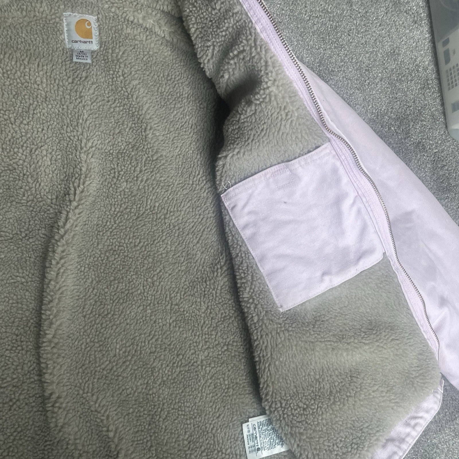 Carhartt Women’s M Medium Light Pink Violet Sherpa Lined Hooded Jacket Uncommon