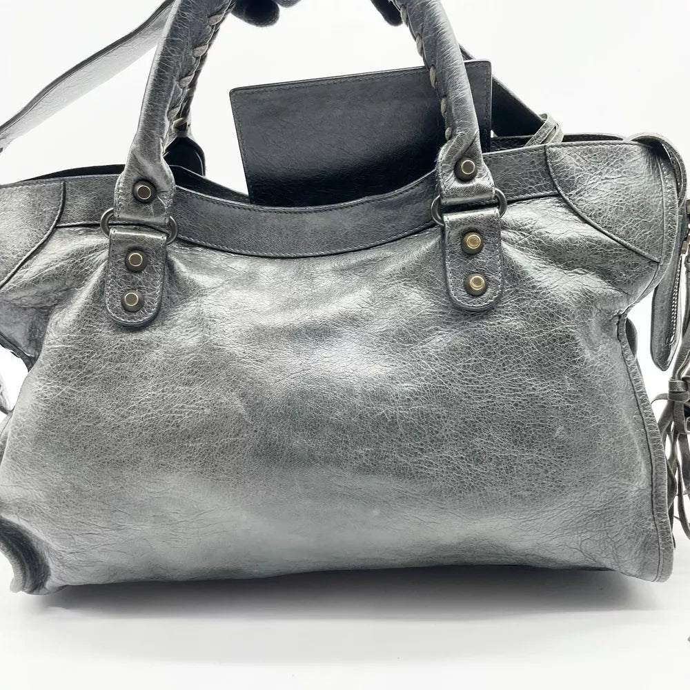 Balenciaga 2way Handbag City Bag Dark Gray Leather 115748 Shoulder bag Authentic🪻🍃