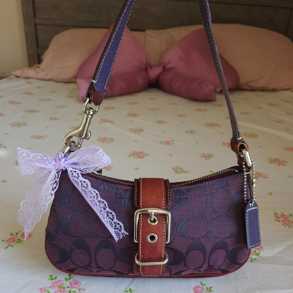 💜 Y2K Vintage Coach Purple Mini Demi Buckle Shoulder Bag 💜