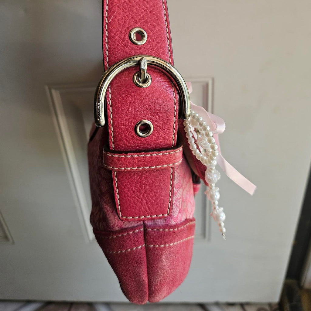 Vintage Coach Mini Soho Buckle Flap Pink Shoulder Purse🌺🩷