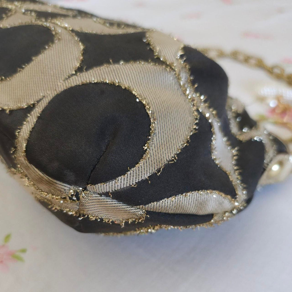 Vintage Y2K Coach Lurex Poppy Gold Hardware Small Shoulder Bag🌺🩷
