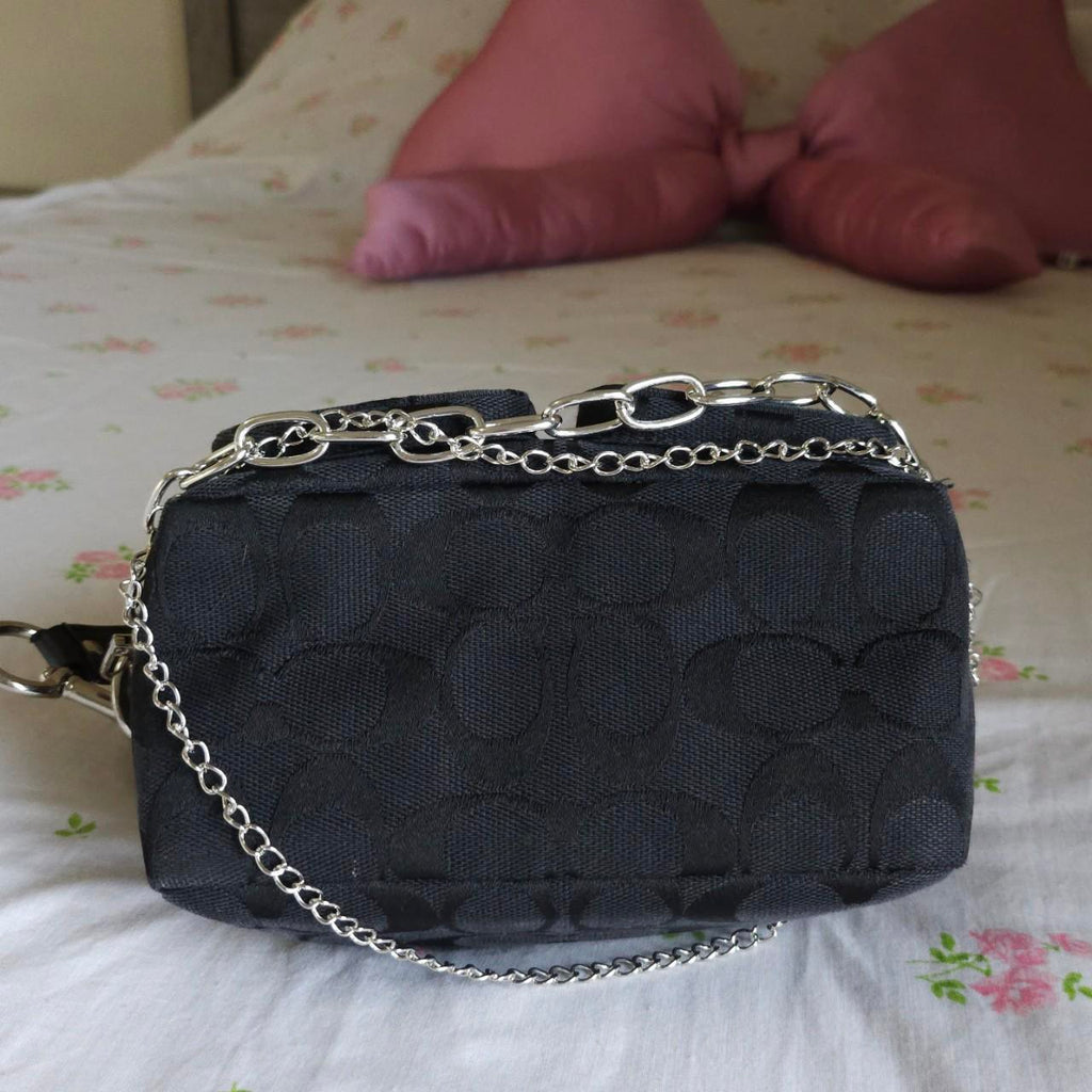 Y2K Vintage Coach Mini Double Turnlock Handbag Shoulder Bag🖤🍫