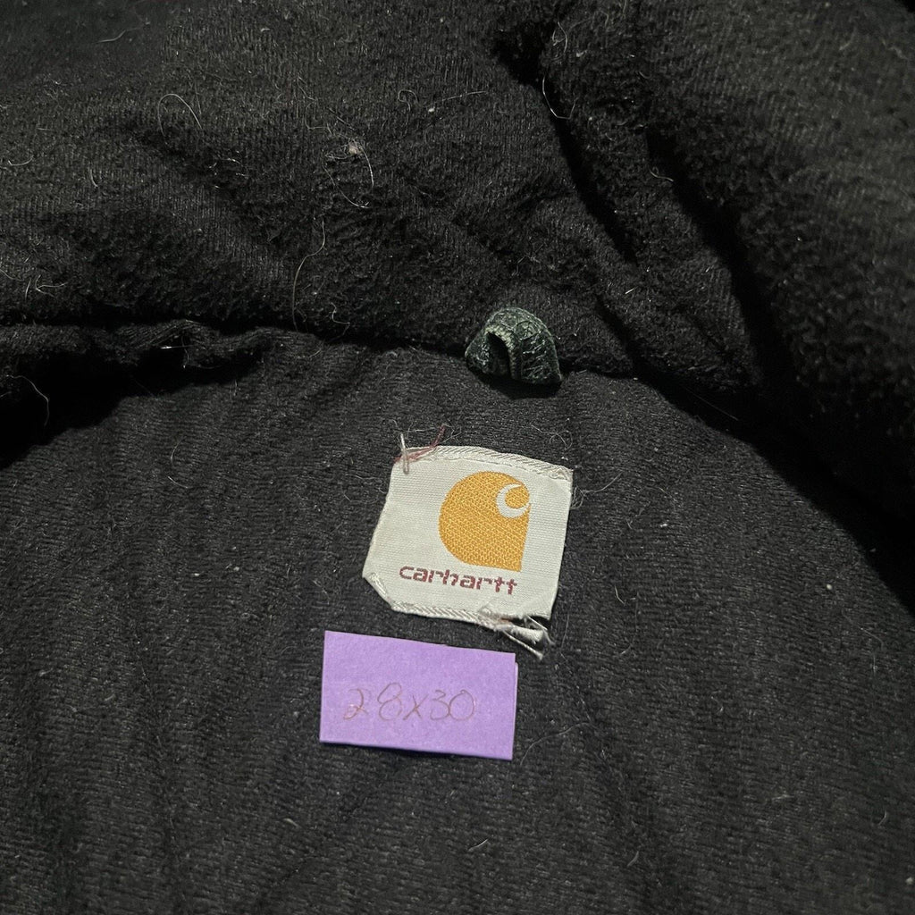 VTG Carhartt J68 Sun Faded Spruce Green Full Zip Hooded Fleece Lined Jacket XL