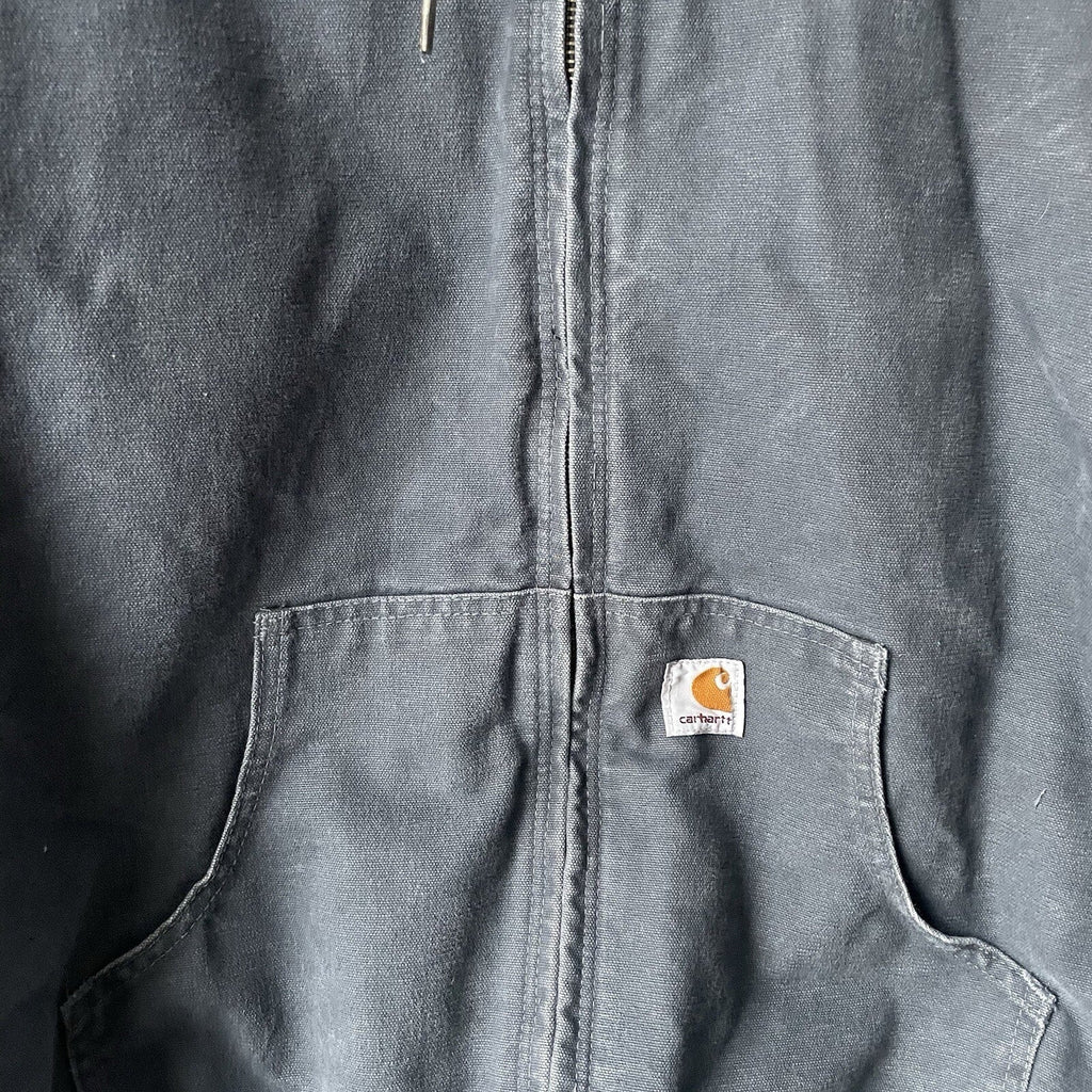 Carhartt Jacket Quilt Lined Womens Large WJ130 STM Gray Black 14086