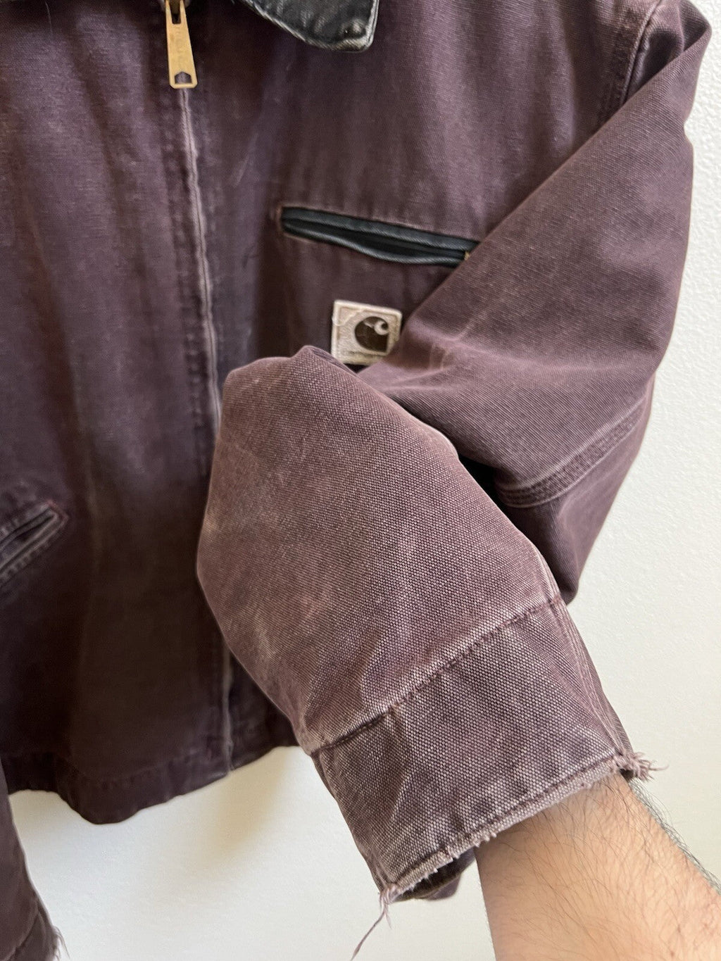 Vintage 2000 Carhartt Detroit Jacket J97 BRG Burgundy Size Large Blanket Lined