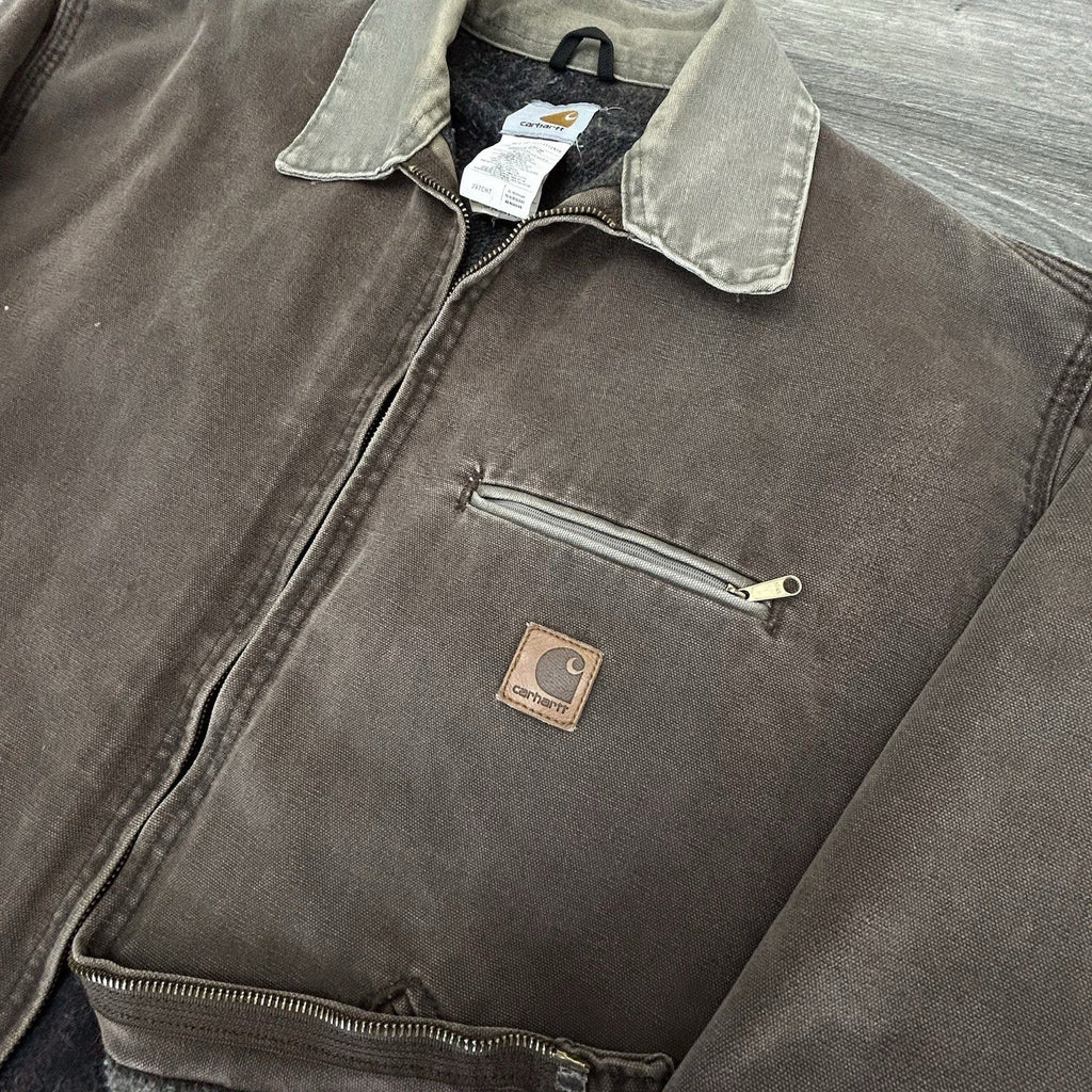 Vintage Carhartt Detroit Jacket Mens XL Blanket Lined J97 CHT Chestnut Brown USA