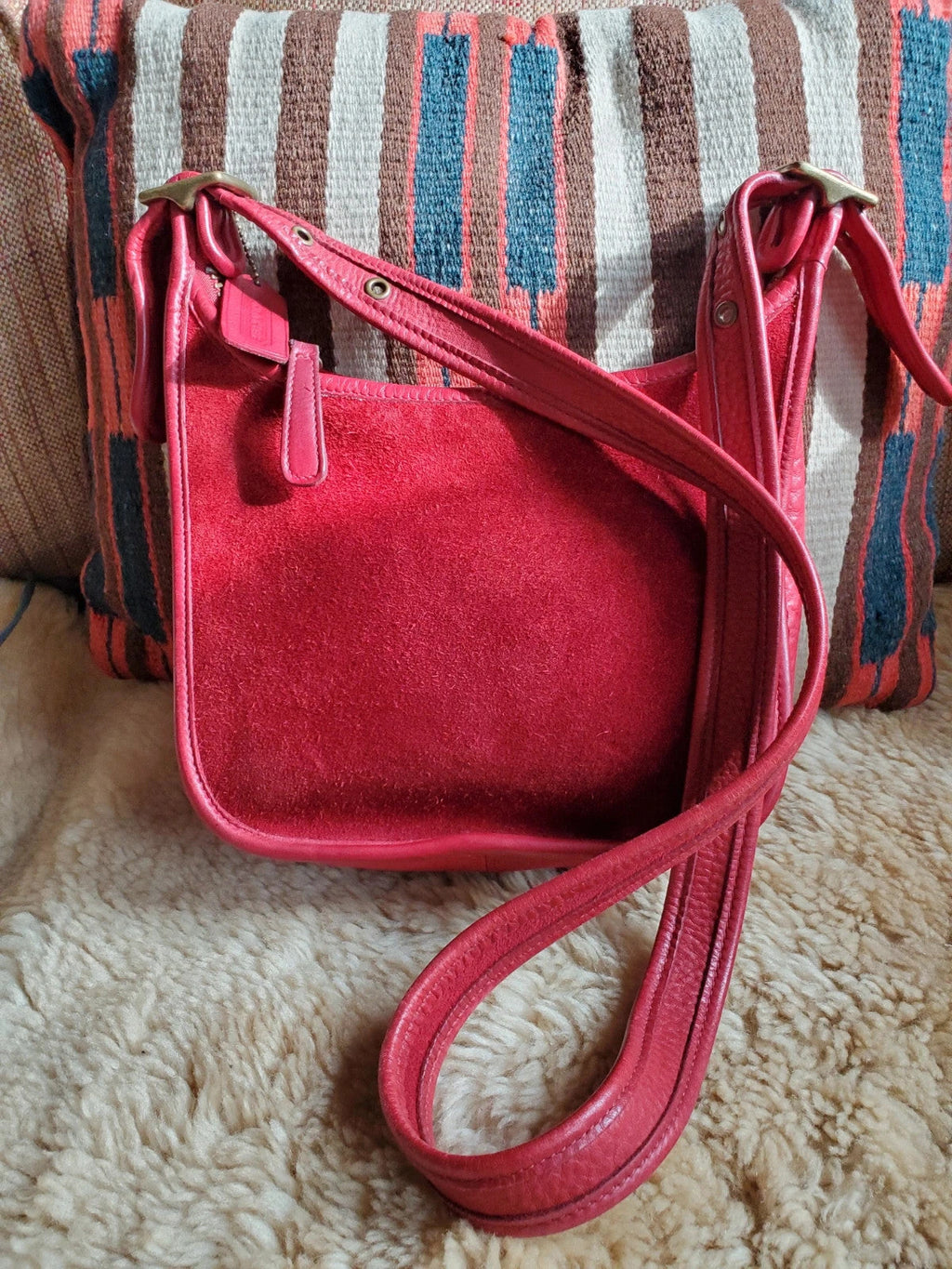 Coach Vintage Janice In Berkeley Suede Red🌺🩷