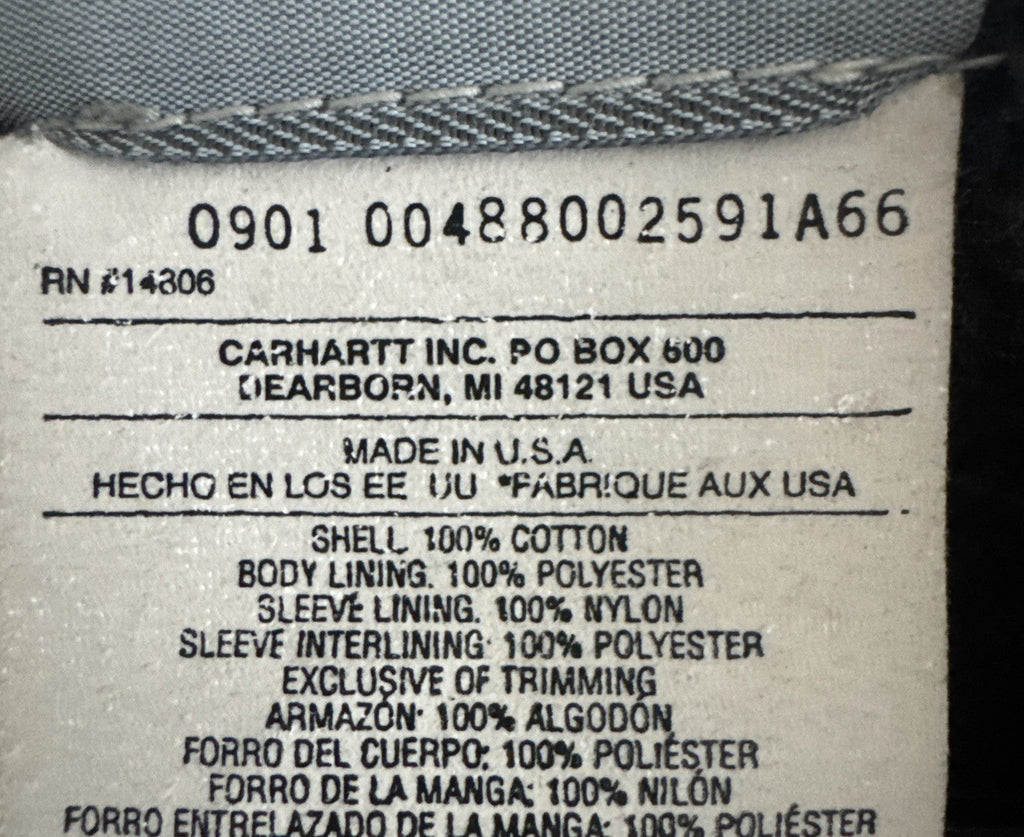 VTG Carhartt Detroit Duck Jacket MEDIUM Petrol Faded Blue J97 PTL Blanket Lined