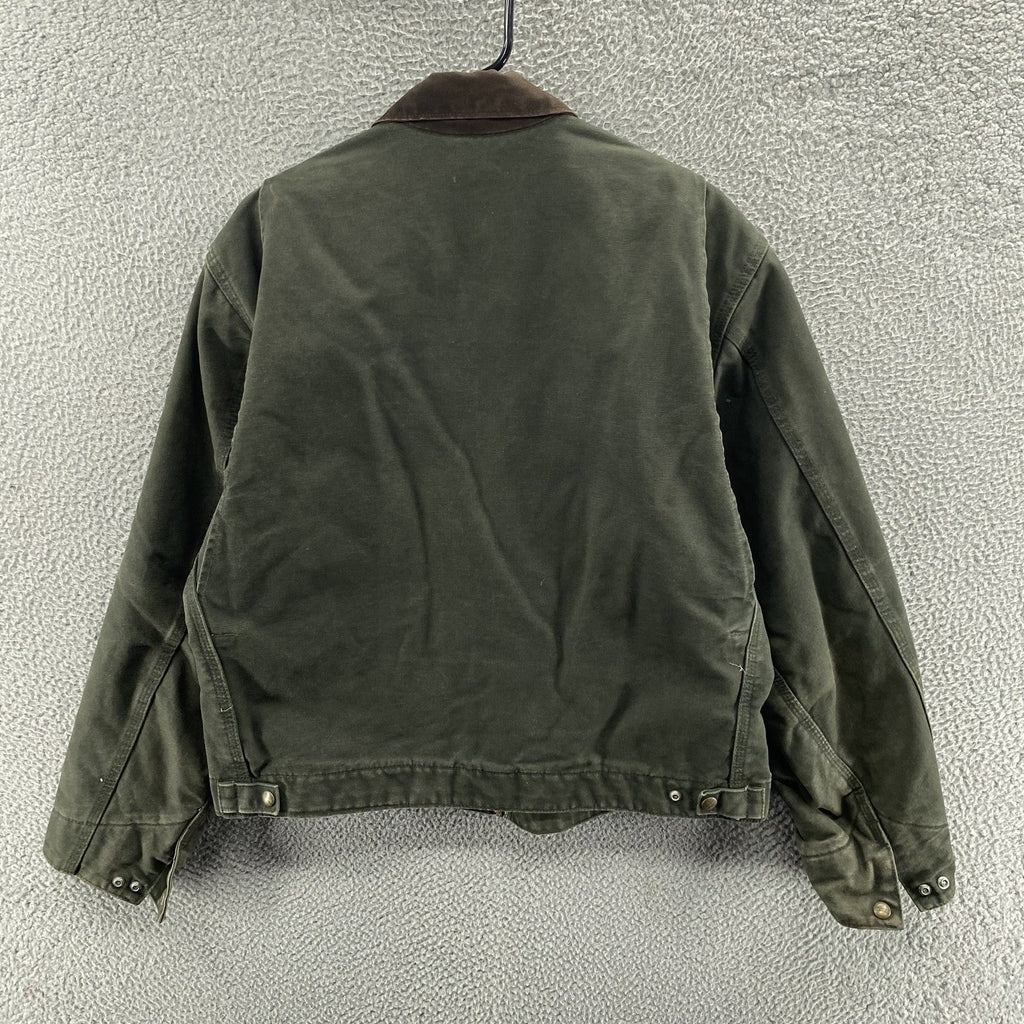 VINTAGE Carhartt Jacket Mens Large Green Detroit J97 MOS Blanket Duck Canvas 90s