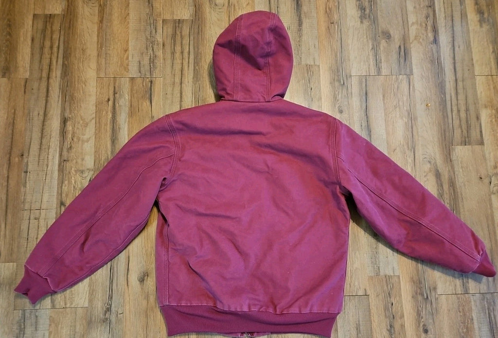 Carhartt Jacket Duck Canvas Hooded Quilt Lined Workwear WJ130 648 Womens 8/10