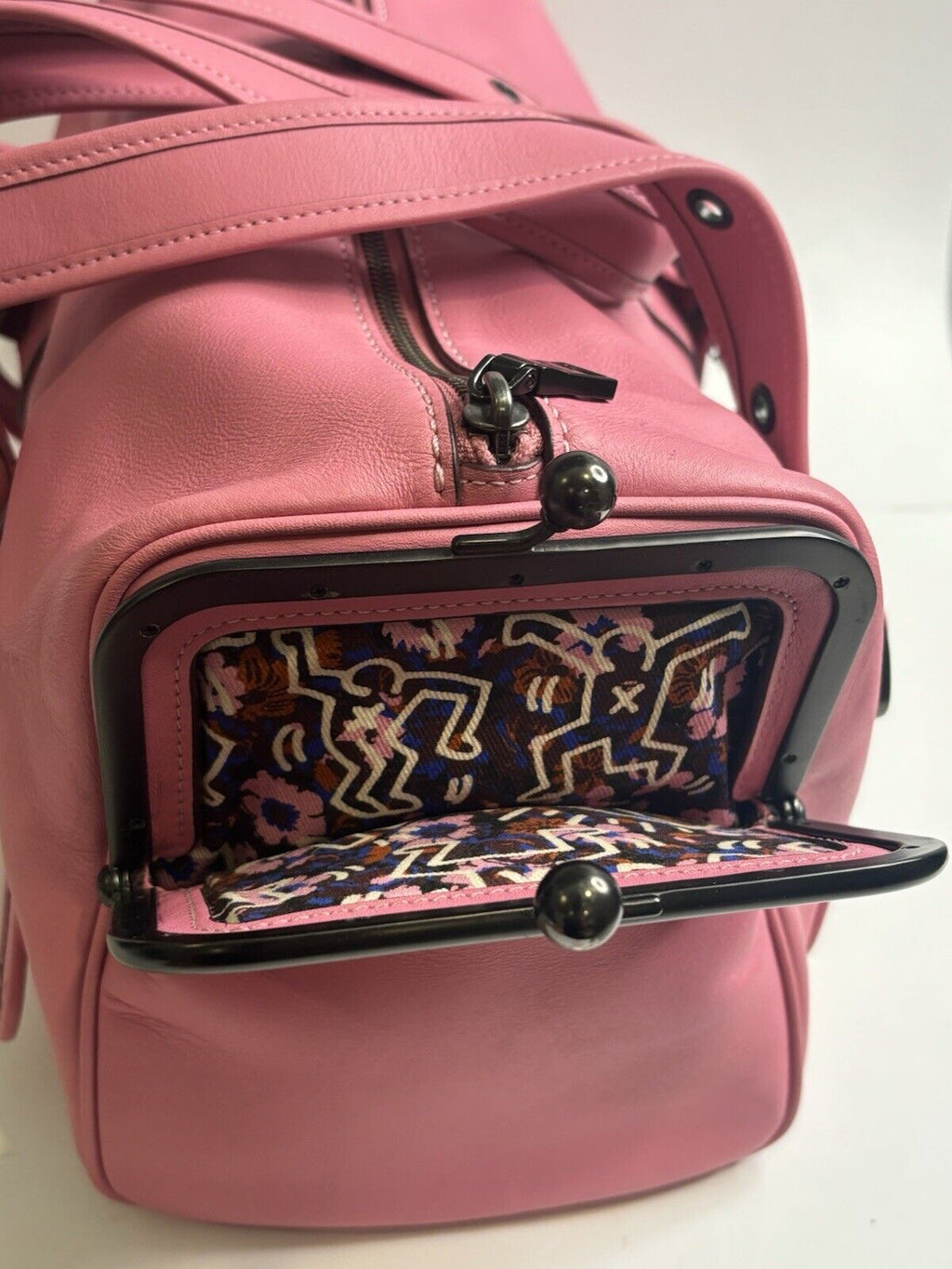 Keith Haring X Coach Collaboration Pink Handbag🍬⚡