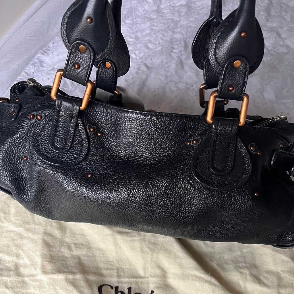 Stunning Authentic Black Chloe Paddington Bag With Bronze Hardware And Crystal Lock💙🌀