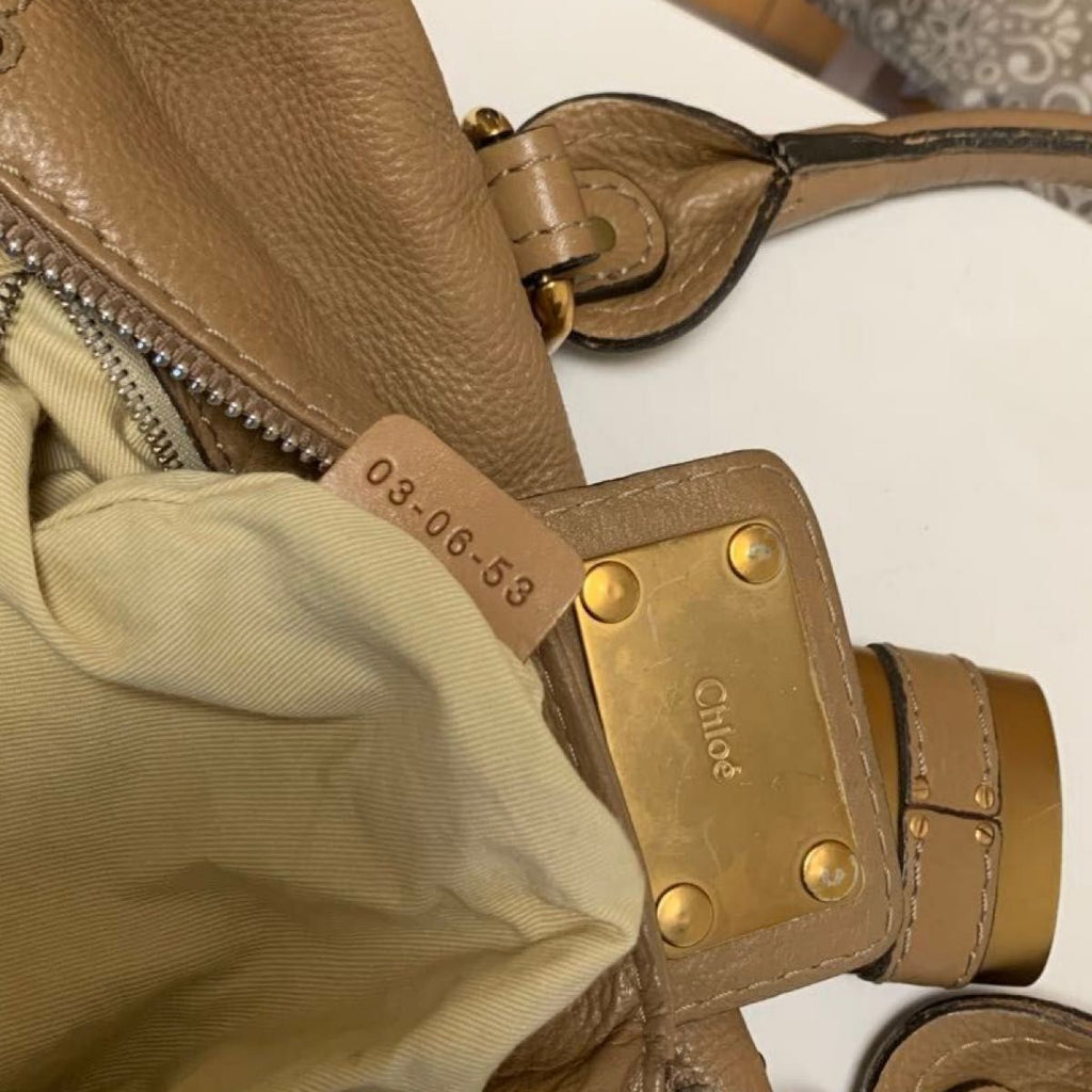 Chloe Paddington Mini Boston Bag Handbag Beige With Gold Padlock Leather✨🔥