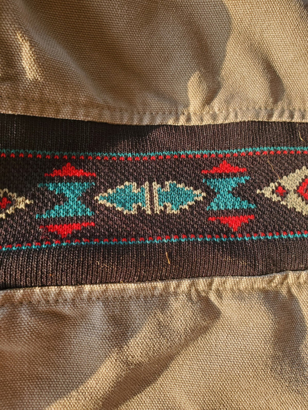 Carhartt Aztec Large Hooded Jacket Vintage 90's  Distressed Tribal Pattern